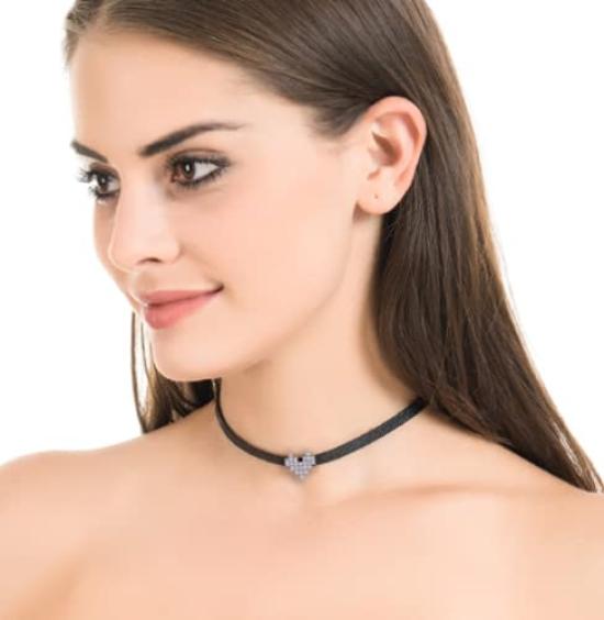 [AVANCE] Halskette, Herz-Choker, Zirkonia, Damen