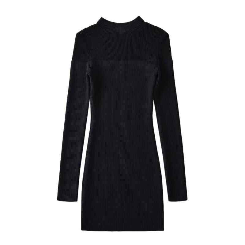 

Fashion Style 2023 Fall and Winter New Arrival Women s Silm Easiest for Match Sexy Silm Hip Knitwear Inner Wear Dress Short Skirt Black L