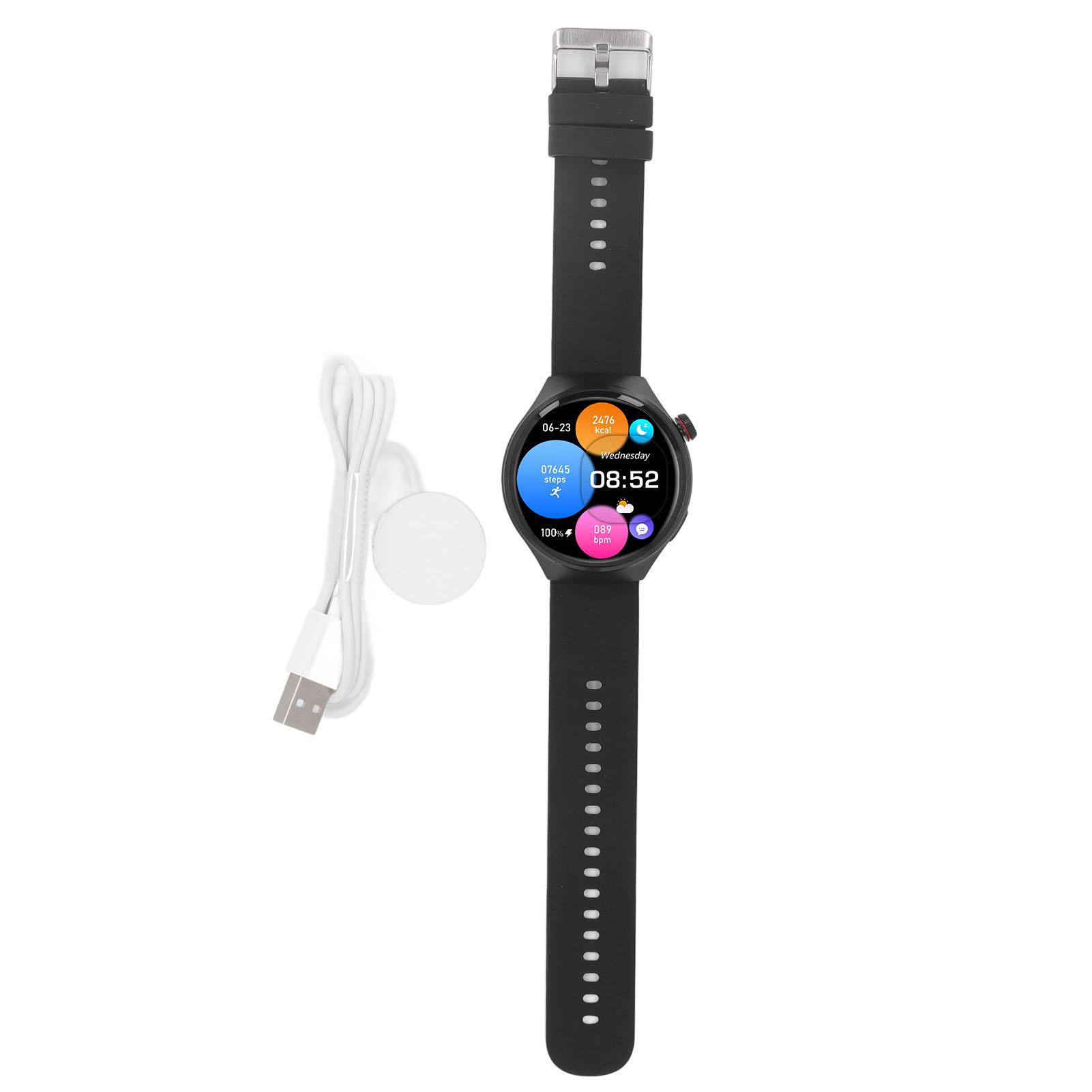 

Умные фитнес-часы 1,43-дюймовый цветной HD-экран IP67 водонепроницаемый монитор сердечного ритма сна ответ на циферблат чёрный