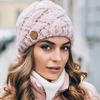 Winter Hat for Women Knitted Korea Beanie Thick Skullies Hat Autumn Outdoor Warm Streetwear Caps Red Black White Caps Hair Rope