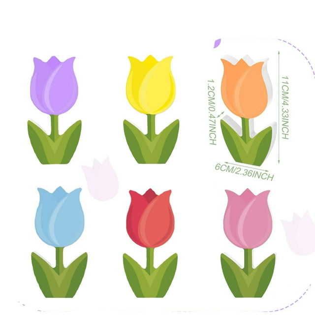 Holloyiver Spring Decorations for Home, 6Pcs Wooden Tulips blossom, Spring Decor Farmhouse Tulip Signs for Home Easter Rustic Shelf Mantel Fireplace