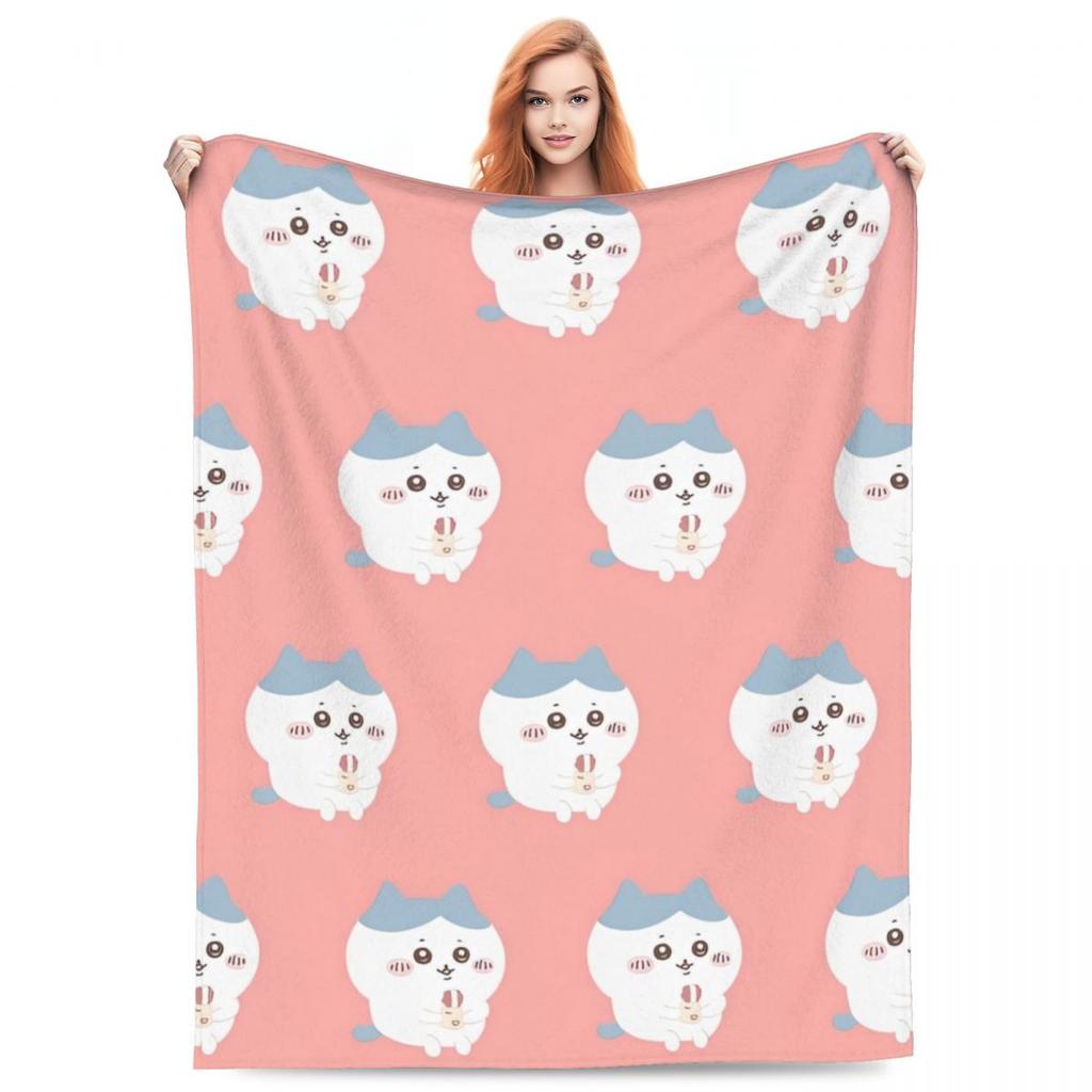 Cute Chiikawa Blanket Soft Warm Comfortable Plush Throw Blanket For Outdoor Picnic Flannel Bedspread Bed Cover