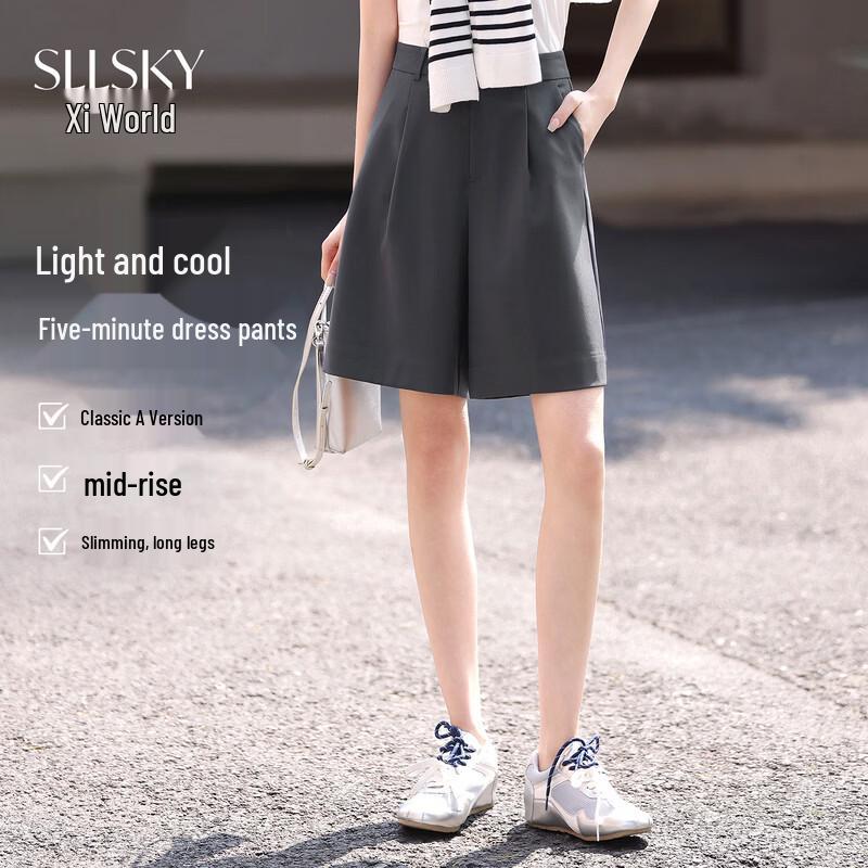 Women s High-Waist Commuter Suit Shorts M