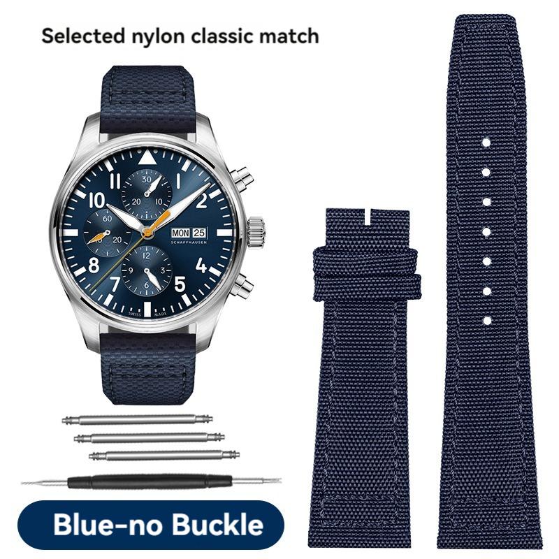 Nylon Canvas Watch Strap for IWC Pilots Portugal Portofino Fabric Cowhide Bottom Watch Chain Men Women Watchband 20mm 21mm 22mm