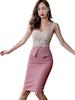 ISLAYCAOLILA Cabaret Mini Club Party Tight Midi Dress with D81 Women's Dress, Dress, Dress, Dress, Peplum, Camisole, Lace, Sheer, Sleeveless,