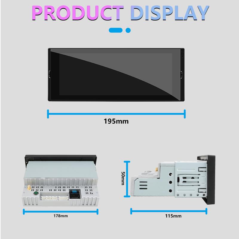 Universal 6.9" Car Radio 1 Din Android 10 Stereo Multimedia Video Player GPS Navigation Bluetooth 4G Carplay Auto IPS Screen DVD