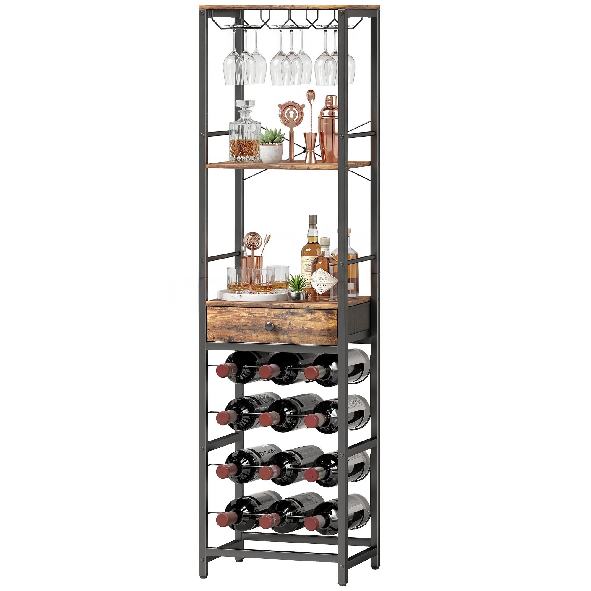 Wine Bar Cabinet With Drawer Industrial