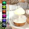 New Mini Desktop Rain Sound Humidifier with Night Light and Colorful Gradient for Bedroom Relaxation