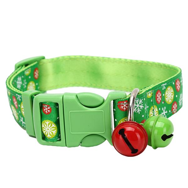 Dog Collar Pet Collar Pet Supplies Christmas with Red and Green Bells