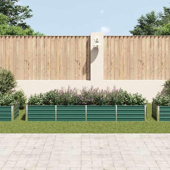 VidaXL Lit surélevé de jardin Acier galvanisé 320x80x45 cm Vert