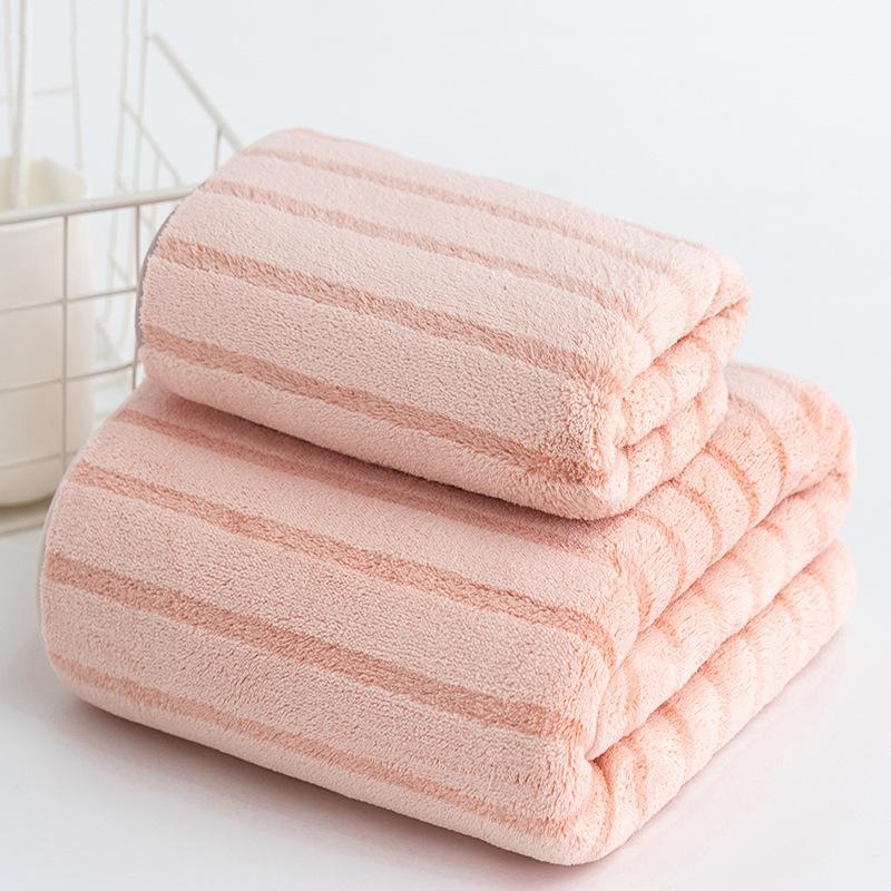 Coral Fleece Towel Set Water-absorbing Household Quick-drying Home Daily Use Two-piece Towel Set Soft