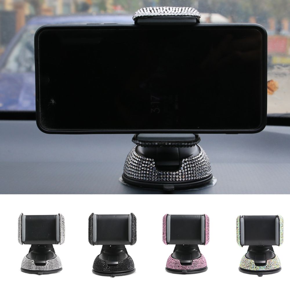 Bling Rhinestone Mobile Phone Holder Secure Hold Air Vent Phone Holder for Car Dashboard