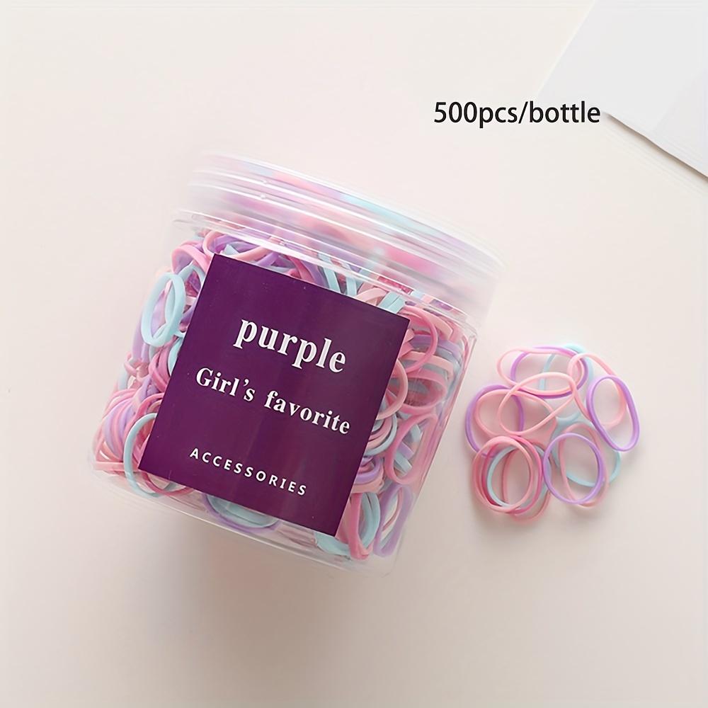 

500pcs Mini 1.52cm Elastic Hair Ties - Assorted Pastel & Vibrant Colors, Rice White & Black