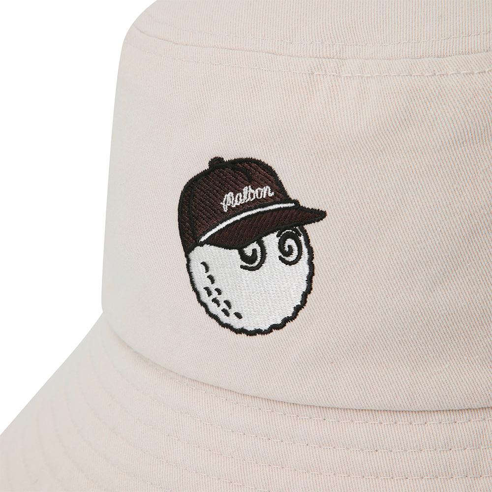 MALBON GOLF New Basic Logo Bucket Hat Beige