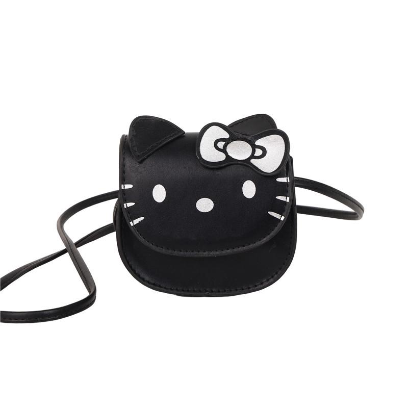 

Привіт, Мила Кішечко Мода 2025 Сумка через плече на одному ремені та Жіночий Мультяшний Міні Гаманець для Монет чорний