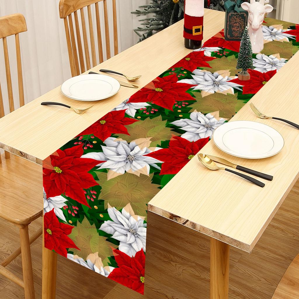 Christmas Table Runners Merry Christmas Decoration for Home 2024 Xmas Party Decor Ornaments Navidad Natal New Year Gifts 2025