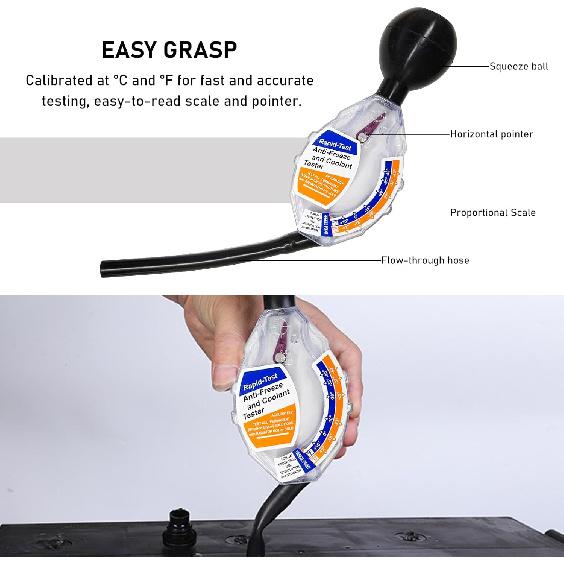 Coolant Tester Accessory, Automotive Professional Antifreeze Densitometer Freezing Testing Tool, Universal Coolant Hydrometer Tester For Winter And