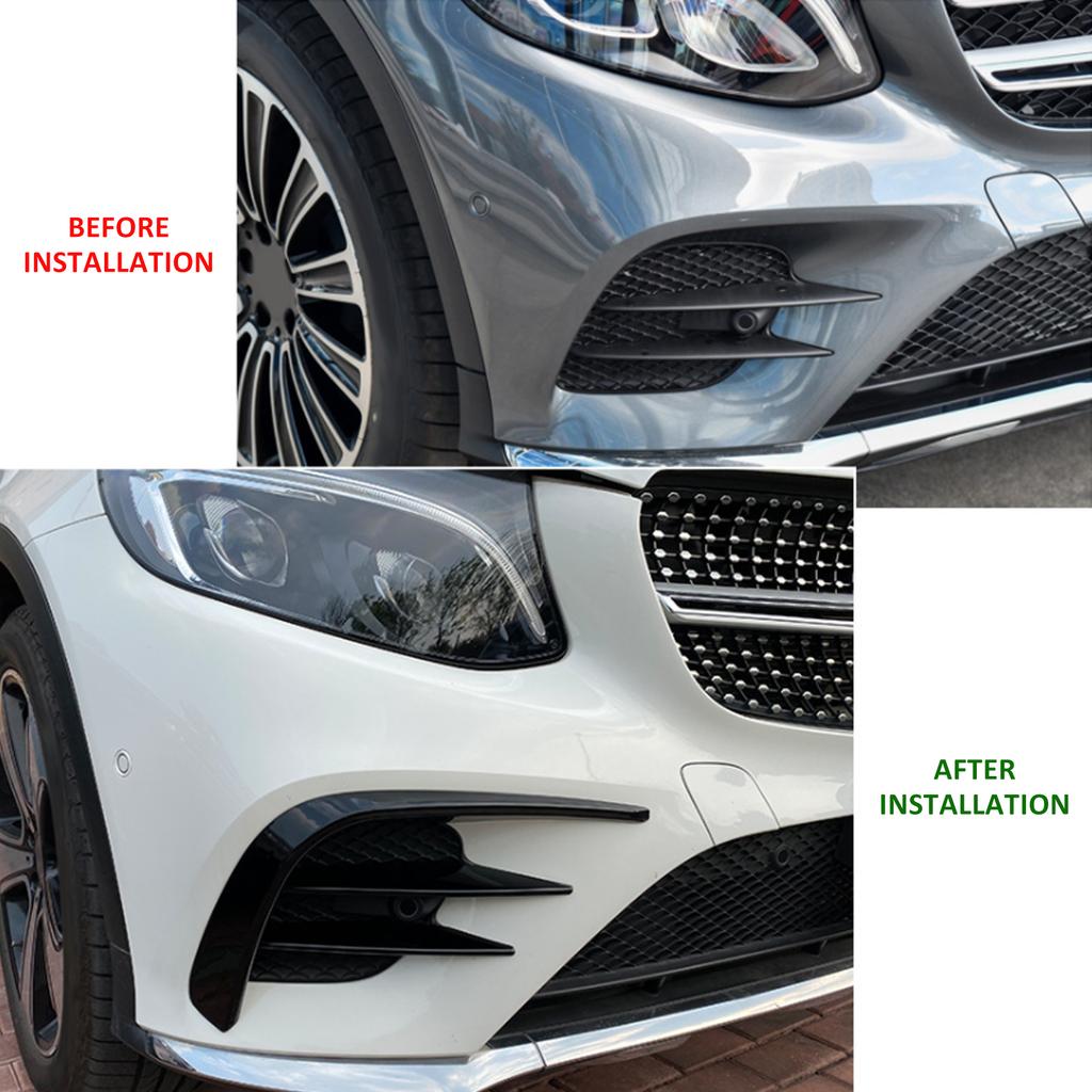 4PCS Front Bumper Fog Light Trim High Hardness Replacement for  ‑  GLC Class X253   Line 2016‑2019