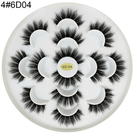 

7 Pairs Handmade Natural Party False Eyelashes Thick Long Cross Lash Eye Makeup