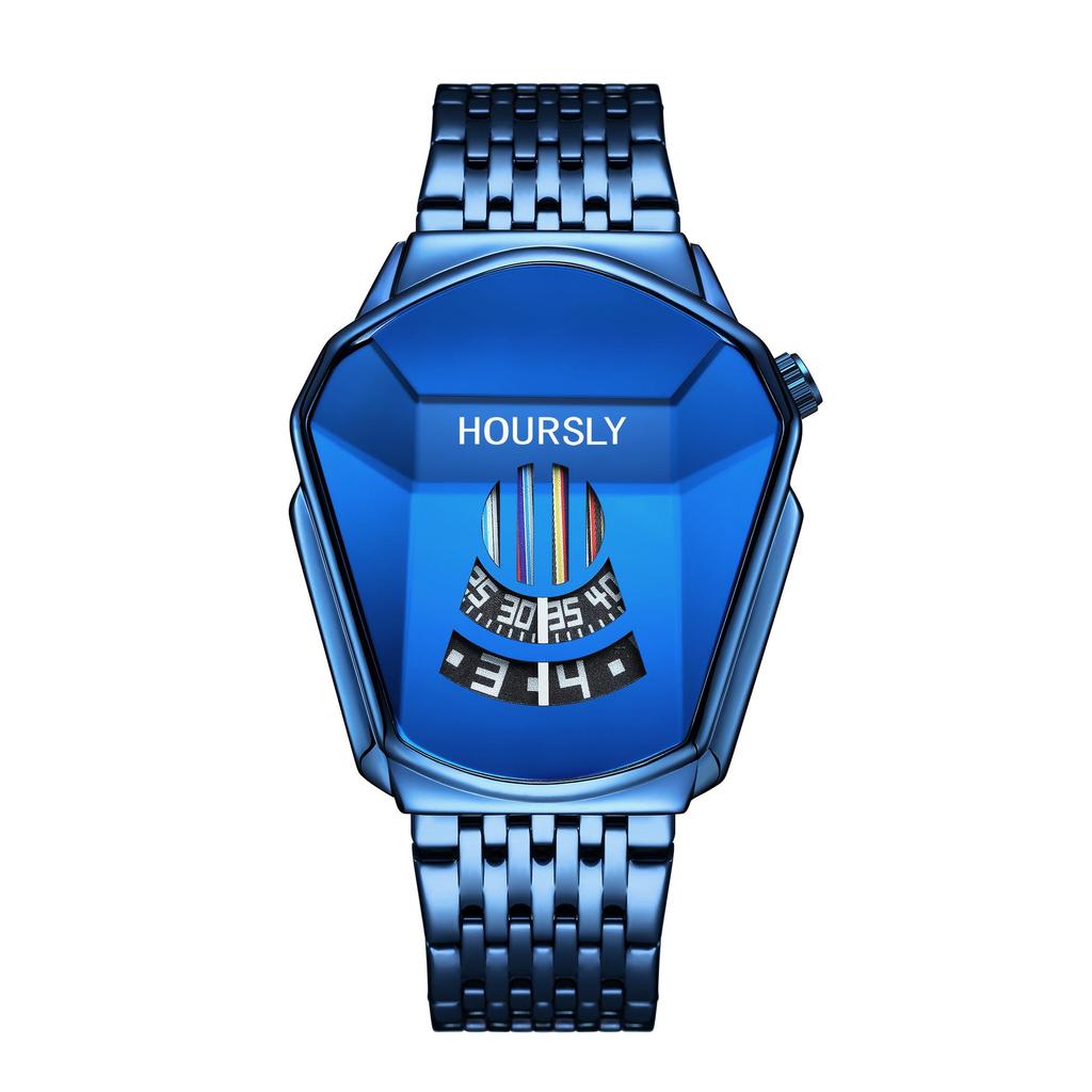 Men's TikTok HOURSLY Alloy Motorcycle Quartz Waterproof Wristwatch
