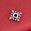 S925 Sterling Silver Snowflake Square Beads for DIY Jewelry & Braiding.