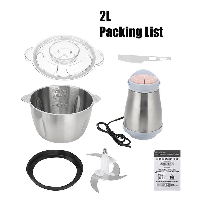 

Электрическая мясорубка из нержавеющей стали, 250 Вт, 2 л/3 л, 220 В, дробилка для пищевой промышленности 2L