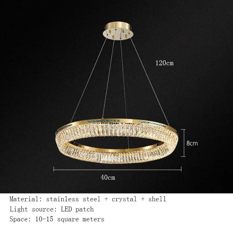 

Современная люстра для гостиной, скандинавский свет, роскошная хрустальная люстра, ресторан, вилла, украшение дома, светодиодный потолочный светильник для комнаты Warm White