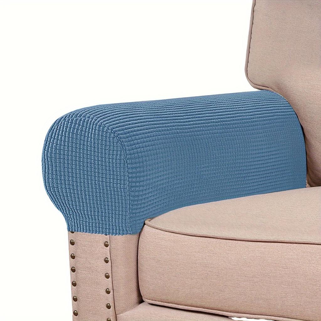 2Pcs/set Classic Stretch Velvet Armrest Covers for Sofa, Fitted Elastic Band Slipcover Grip, Furniture Protector for Chair,  Sofa