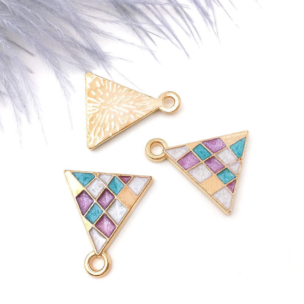 

DIY Korean Pendant: Colorful Geometric Alloy Accessory