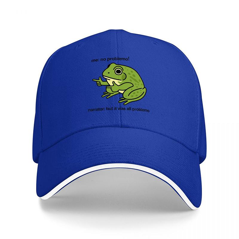 Frog Logo Black Baseball Cap with Green Amphibian Design and White Trim for Outdoor Wear and Casual Style