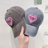 Embroidered Love Baseball Caps Neutral Truck Caps Breathable Adjustable Golf Sun Hats Ladies Summer Fashion Curved Edge Sun Hats Y2K Couple Sun Hats
