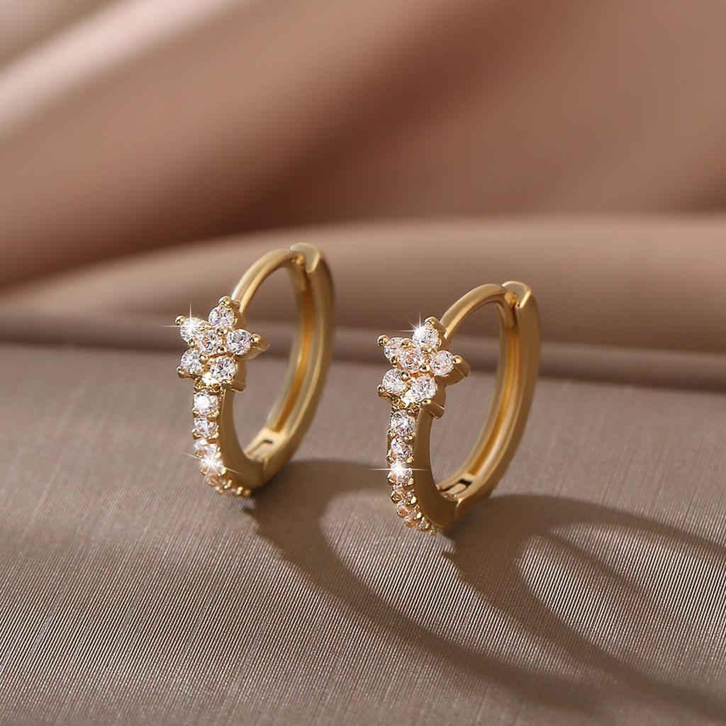 European and American personalized geometric flower versatile earrings for women
