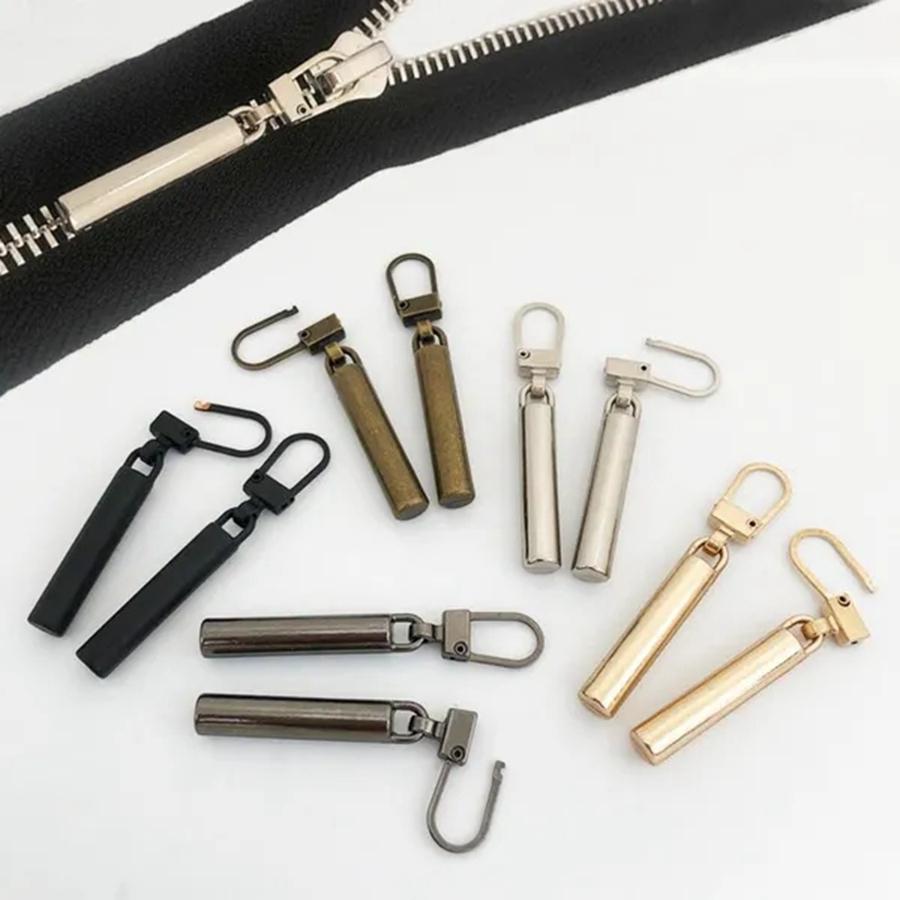 5 Stück abnehmbare Metall-Reißverschluss-Abzieher Reißverschluss-Schieber Kopf Reißverschluss-Zuglasche DIY Nähen Taschen Daunenjacke Reißverschlüsse Schieber-Reparatur-Sets