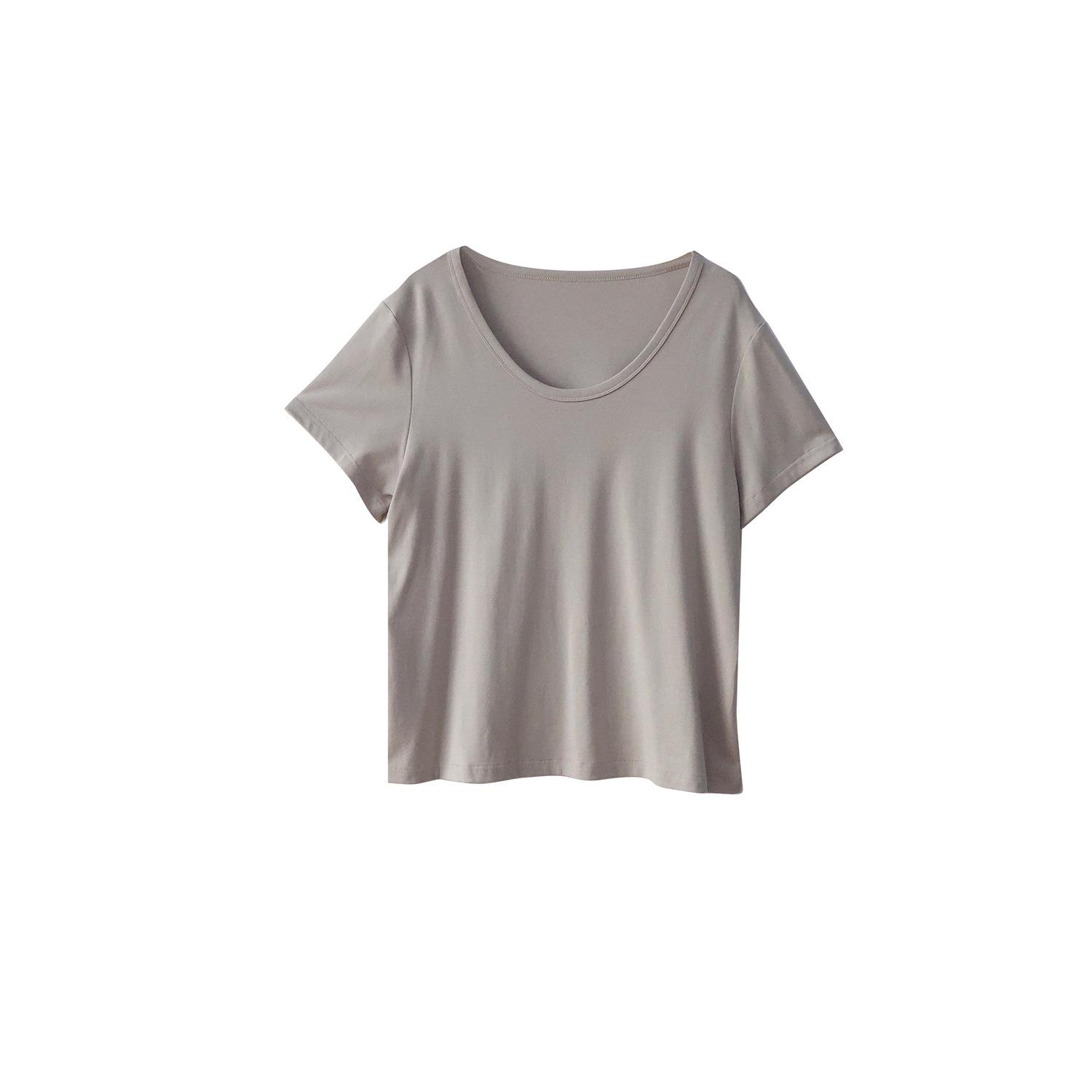 

2026 Summer Plus Size Women s Versatile Basic T-shirt: Multiple Colors, Casual Loose Short Sleeve 3XL (160-180 lbs) абрикосовий