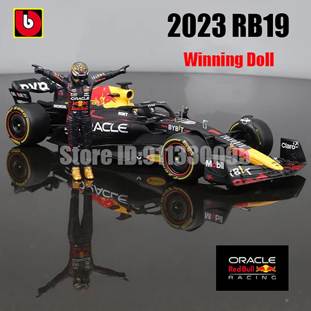 Burago 1:24 2023 F1 Mercedes-AMG W14+Gewinnpuppe 44# Hamilton 63# Russell Lack Formel 1 Legierung Super Spielzeugauto Modell