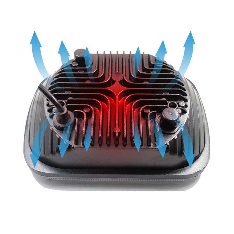 2Pcs LED HeadLight 5 inch Square LED HeadLamp Turn Signal Light DRL Driving Light for Car Motorcycle Offroad 4x6 9-30V 45W