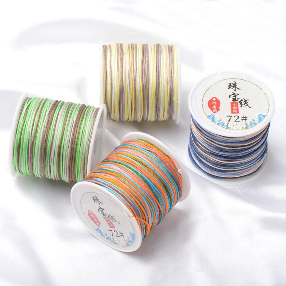 Beading DIY Rainbow Sewing Chinese Knot Polyester Macrame Cord Thread Cord Braided String Rope