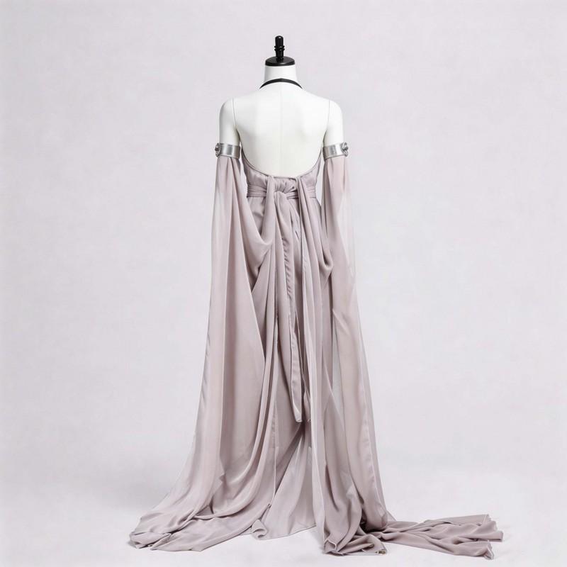 Halloween Game Of Thrones Daenerys Cosplay Dress Greek Style Grey Trailing Gown Party
