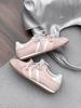 Leather retro German training shoes women's color matching Forrest Gump shoes 2025 new leather breathable soft sole sports casual white shoes