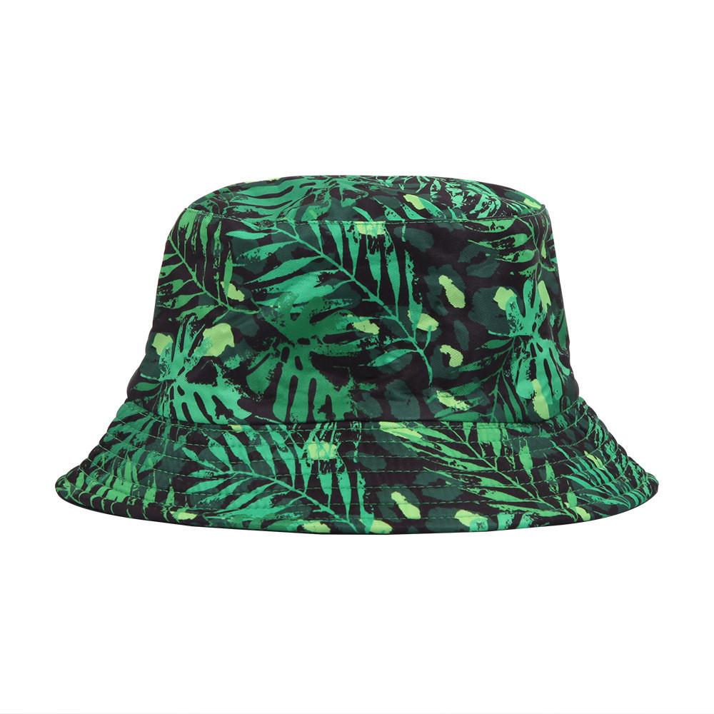 Xw2094-3 Green Plant Pattern Sun Protection Fishing Hat For Ladies