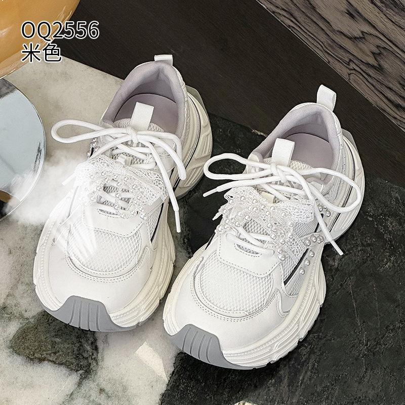 Platform dad shoes New mesh breathable thin pearl casual shoes in summer 35
