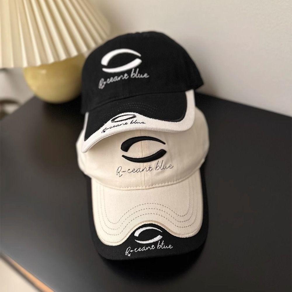 Y2K Vintage Baseball Cap Embroidery Visors Snapback Cap Fashion Letter Peaked Cap Teenagers