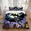 3pcs Batman Gotham Bedding Set, Soft Polyester Duvet Cover and Pillowcases Machine Washable Seasons All Suitable 92
