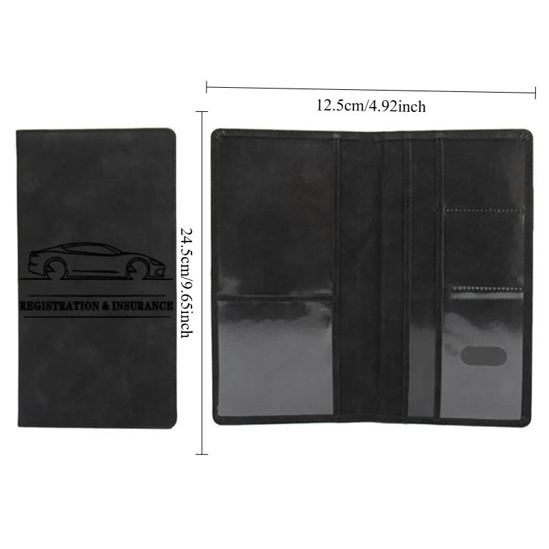 Estuche para seguro de matrícula de coche, funda para carnet de conducir, funda de cuero para documentos de coche, bolsa para guardar carnet de conducir, tarjetero