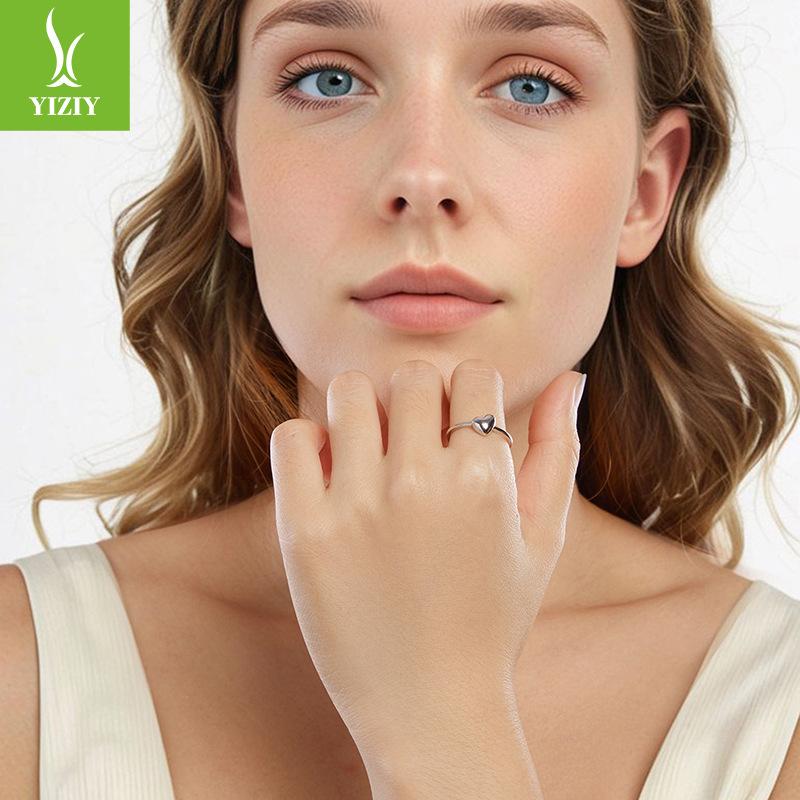 Love Ring, Simple Personality, Exquisite Heart-Shaped Open Ring, Women'S Ring.