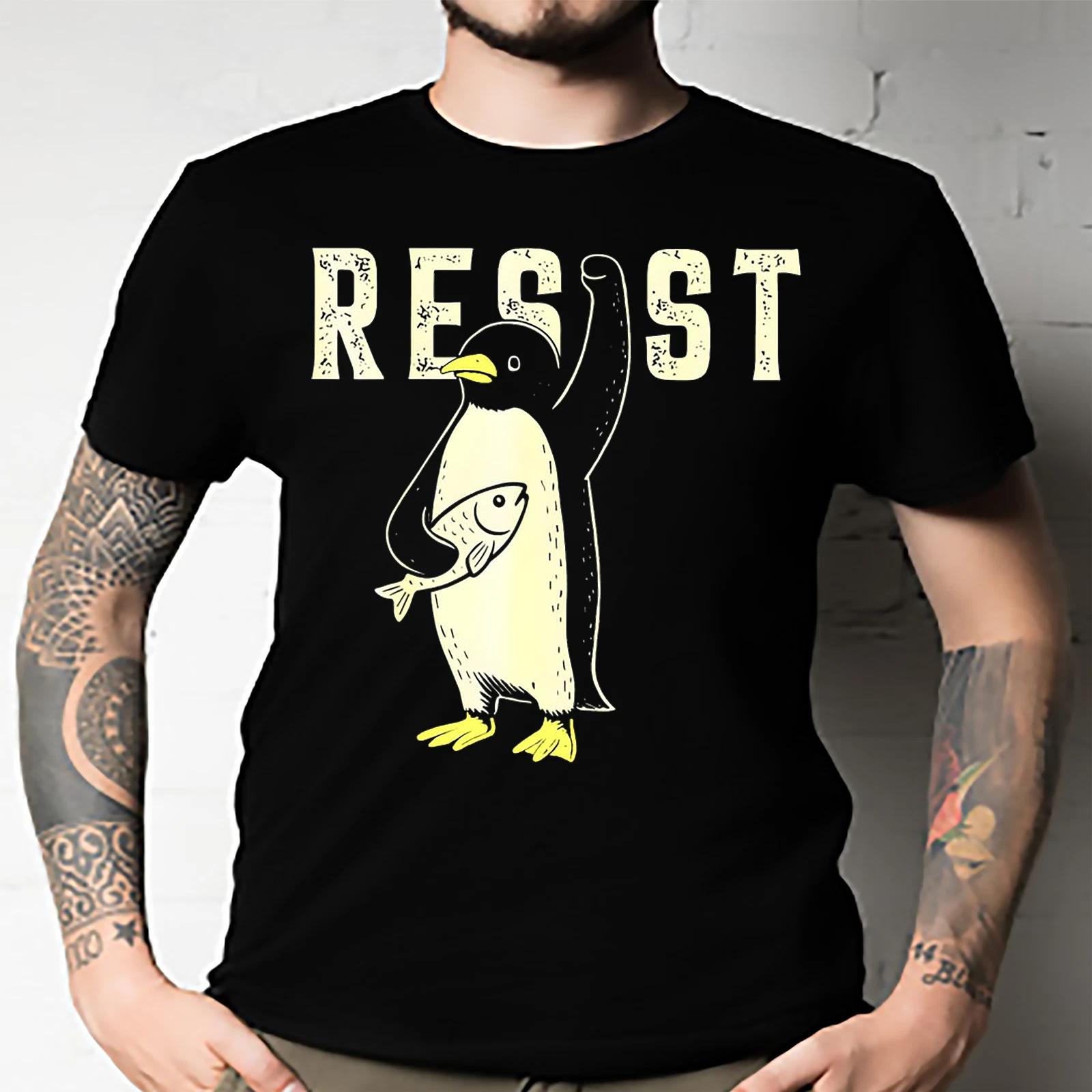 Men s and Women s T-shirts Resist Penguin XXXXL
