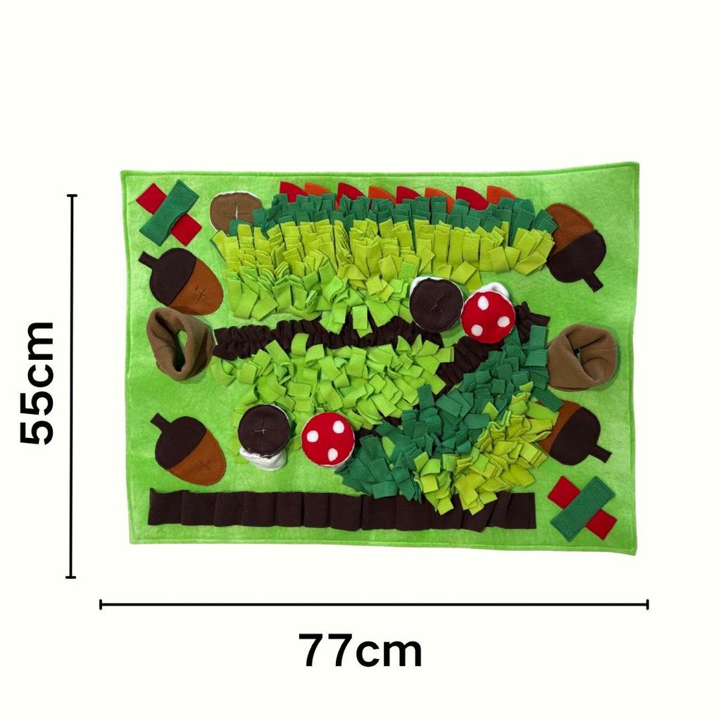 Pet Activity Pad: Energy-boosting Sniffing Mat for Dogs & Cats with Hidden Treats, Food Dispenser, and Toys