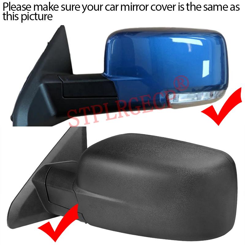 Verre chauffant de rétroviseur latéral de remplacement pour voiture avec plaque pour Dodge RAM 1500 2500 3500 2009-2018