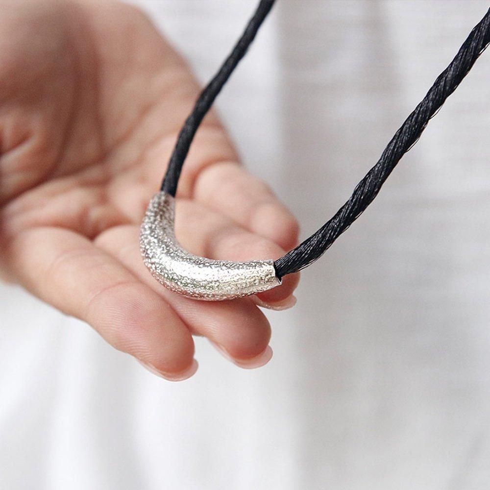 Bydaisy 02Sn0103 Silk Cord Silver Bar Necklace