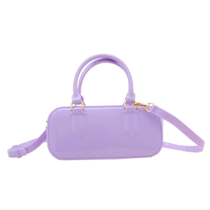 Solid Color Jelly Hobos Handbag Casual Dirty Resistant Crossbody Bag Pvc Waterproof Crossbody Satchel Cosmetic Storage Bag